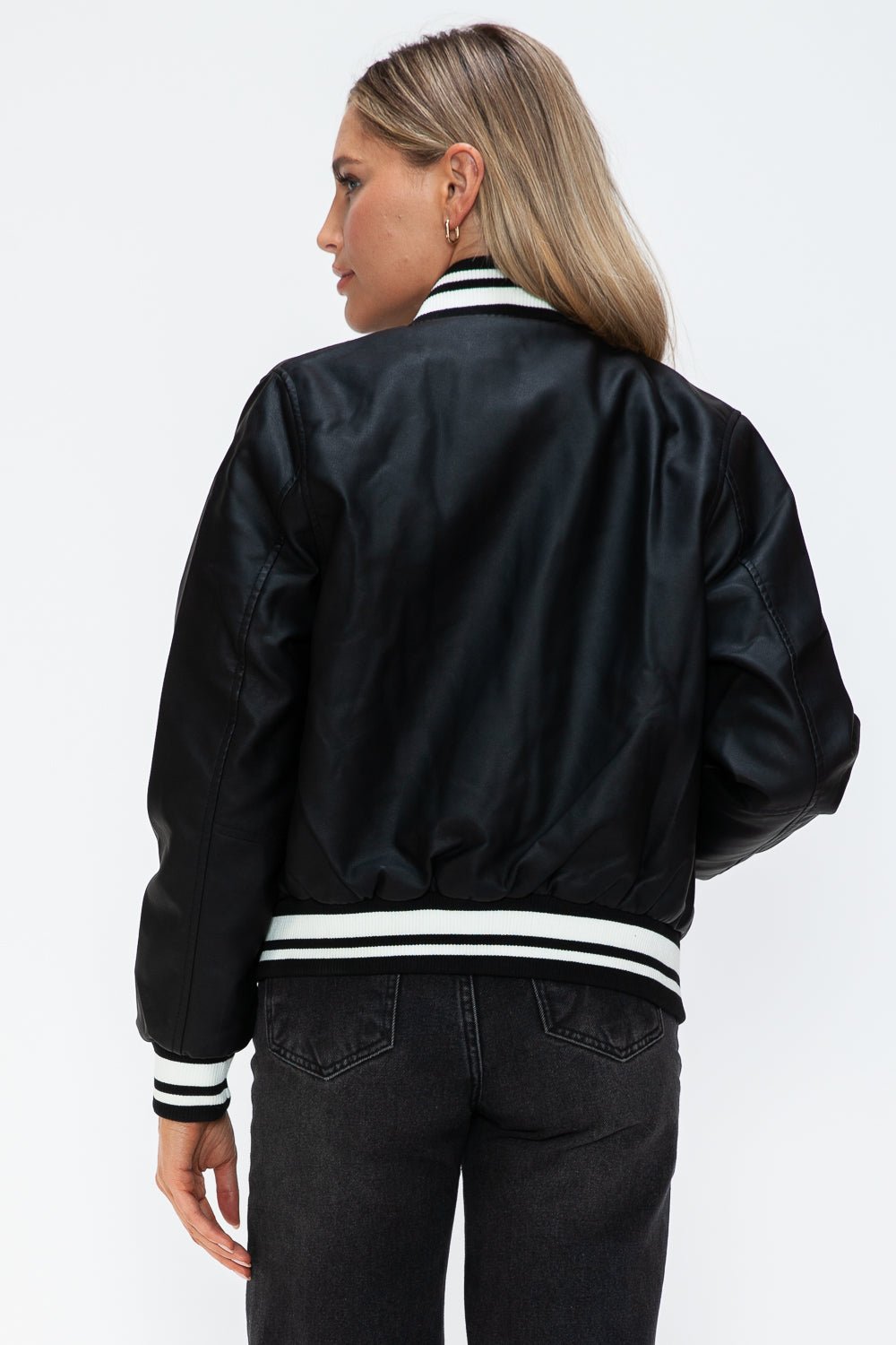 Love Me Now PU Leather Bomber Jacket