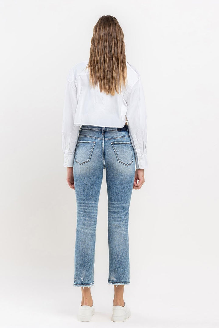 Full Size High Rise Slim Straight Jeans