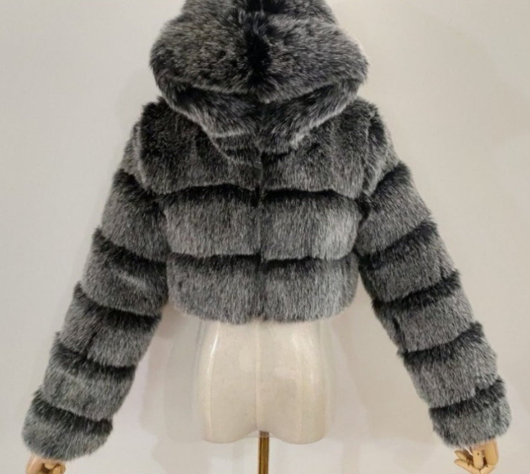 Lux Hooded Faux Fur Jacket