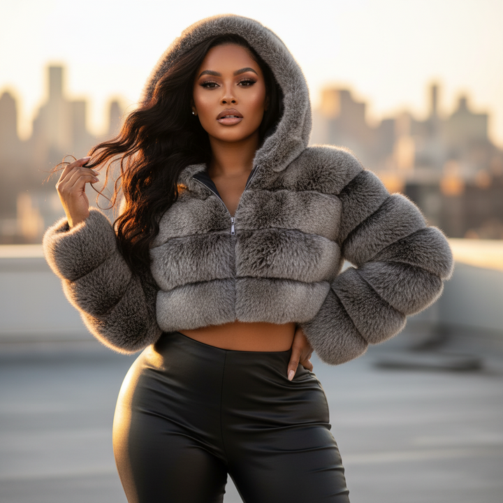Lux Hooded Faux Fur Jacket