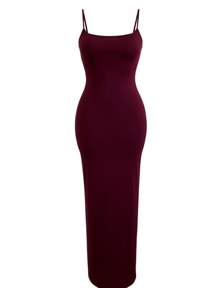 Burgandy Cami Maxi Bodycon Dress