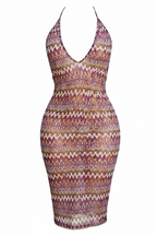 Mesh Backless Halter  Dress
