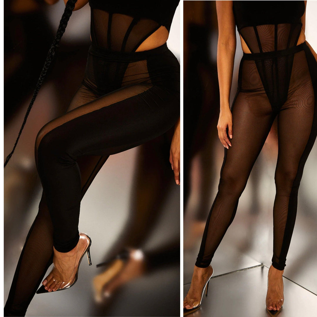 Mesh Bodysuit and Leggings Set - 7Kouture