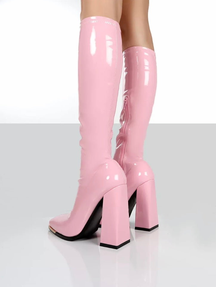 Chelsea Boots Knee High High Patent Boots