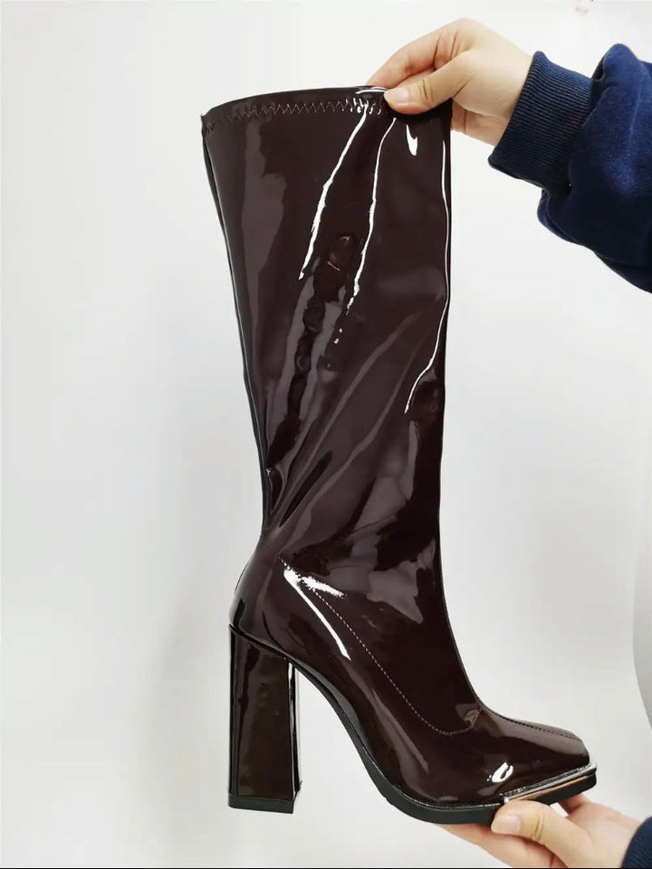 Chelsea Boots Knee High High Patent Boots