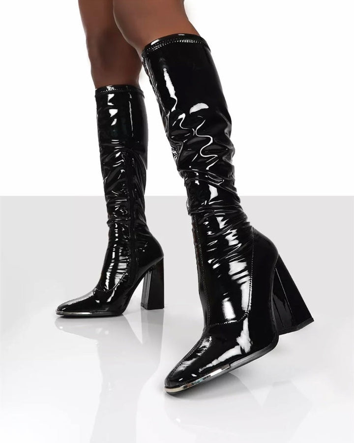 Chelsea Boots Knee High High Patent Boots