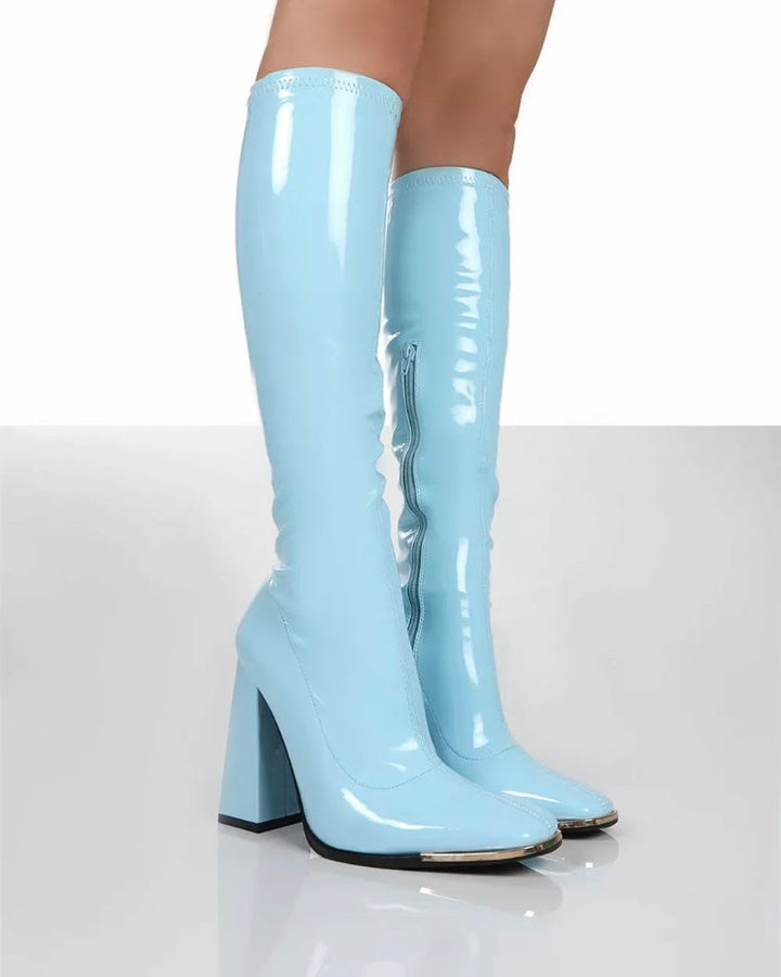 Chelsea Boots Knee High High Patent Boots