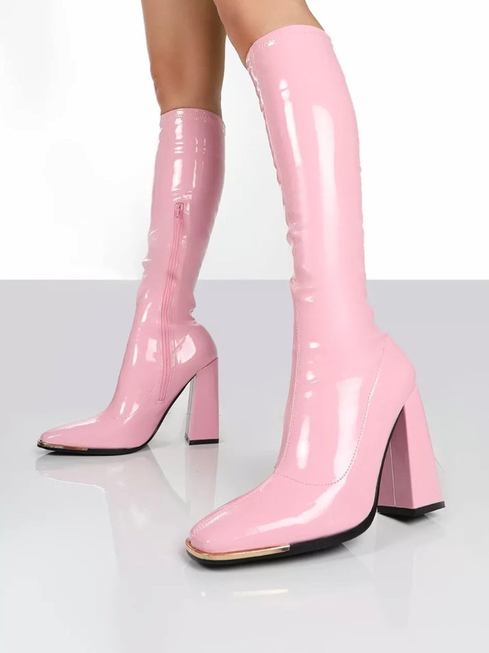 Chelsea Boots Knee High High Patent Boots