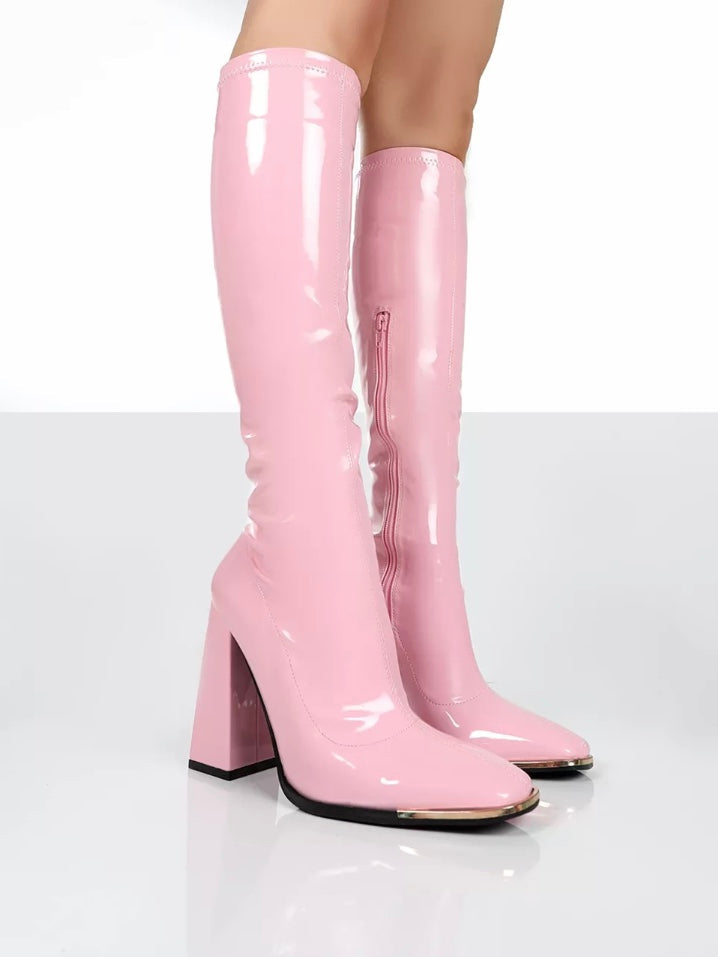 Chelsea Boots Knee High High Patent Boots