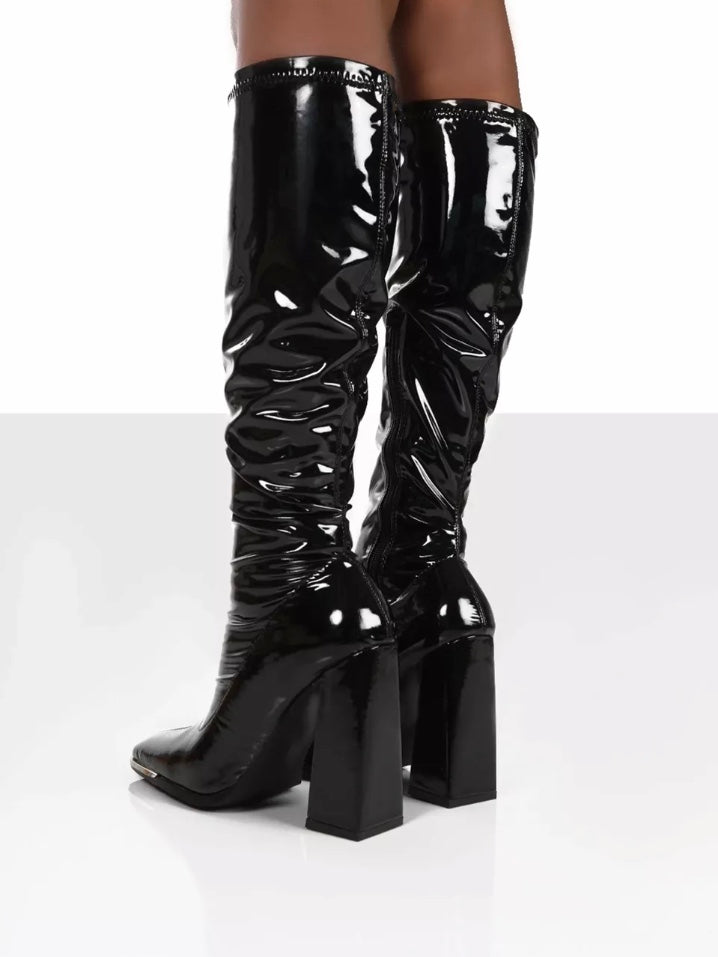 Chelsea Boots Knee High High Patent Boots