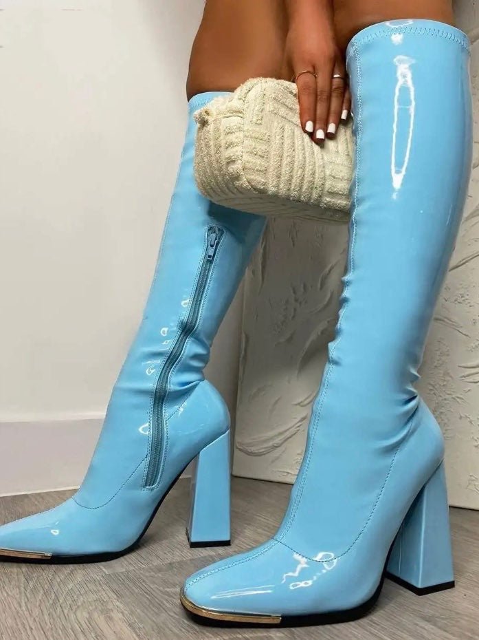 Chelsea Boots Knee High High Patent Boots