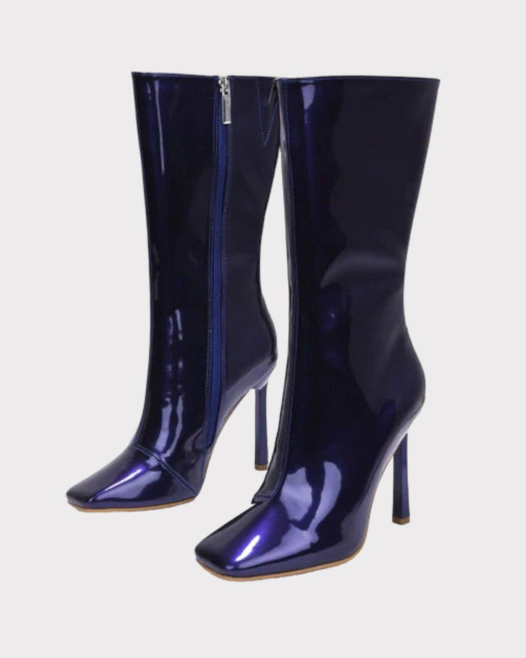 Metallic Deep Purple Patent Leather Boots - 7Kouture