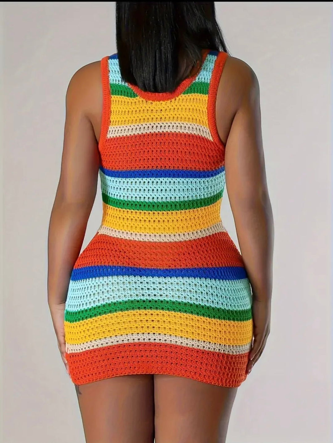 Muliticolor Bodycon Knit Dress