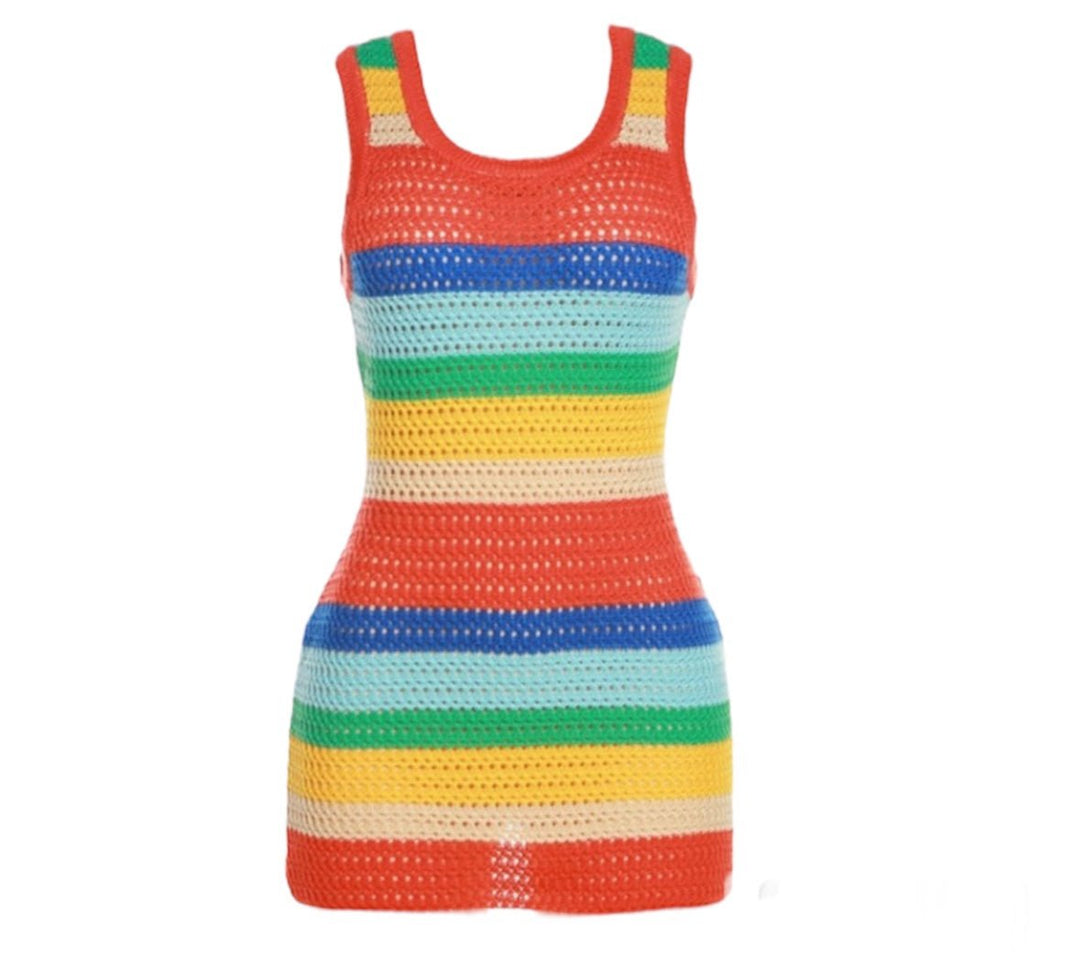 Muliticolor Bodycon Knit Dress