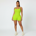 Neon Green Ribbed Playsuit Romper
