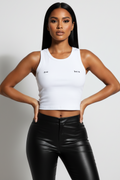 No Bra Crop Top, White