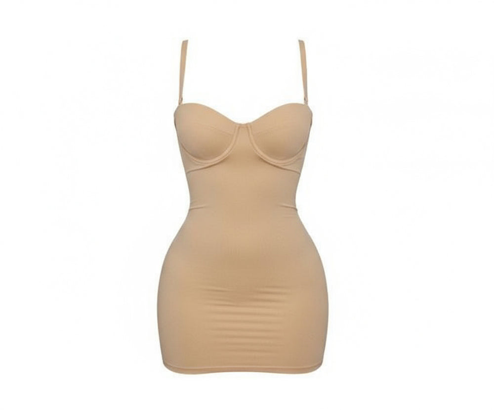 Nude Hourglass Bodycon Dress - 7Kouture
