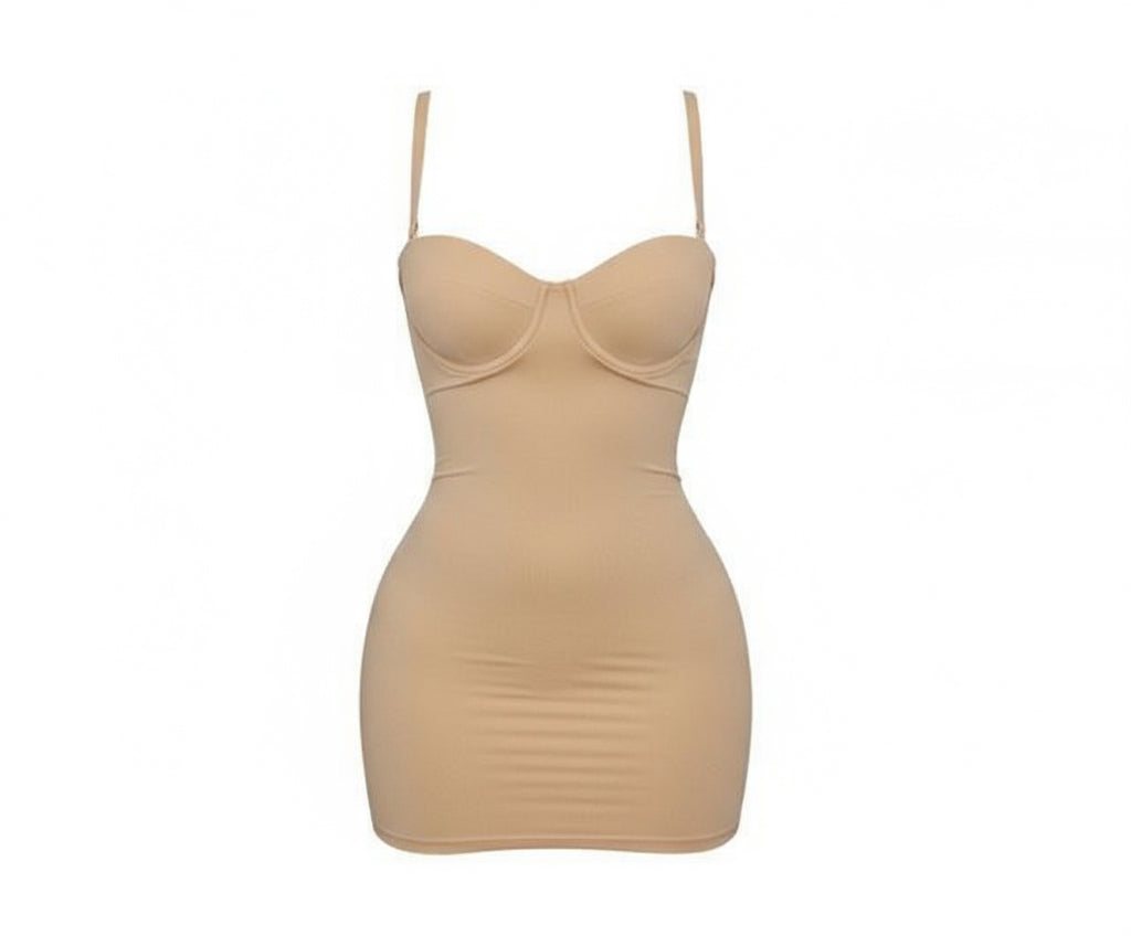 Nude Hourglass Bodycon Dress - 7Kouture