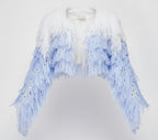 Ombre Fringe Crop Jacket - 7Kouture