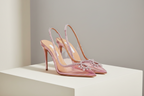 Pink Bling Slingback Heels, Size 7.5