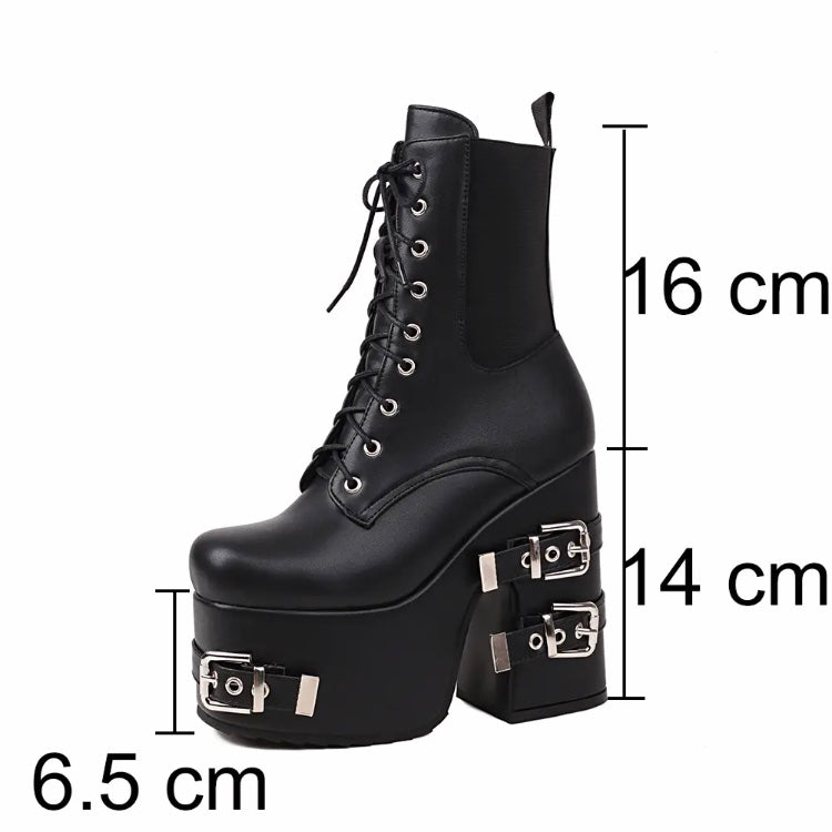 Platform Gothic Style Motorcycle Boots