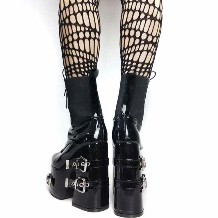 Platform Gothic Style Motorcycle Boots