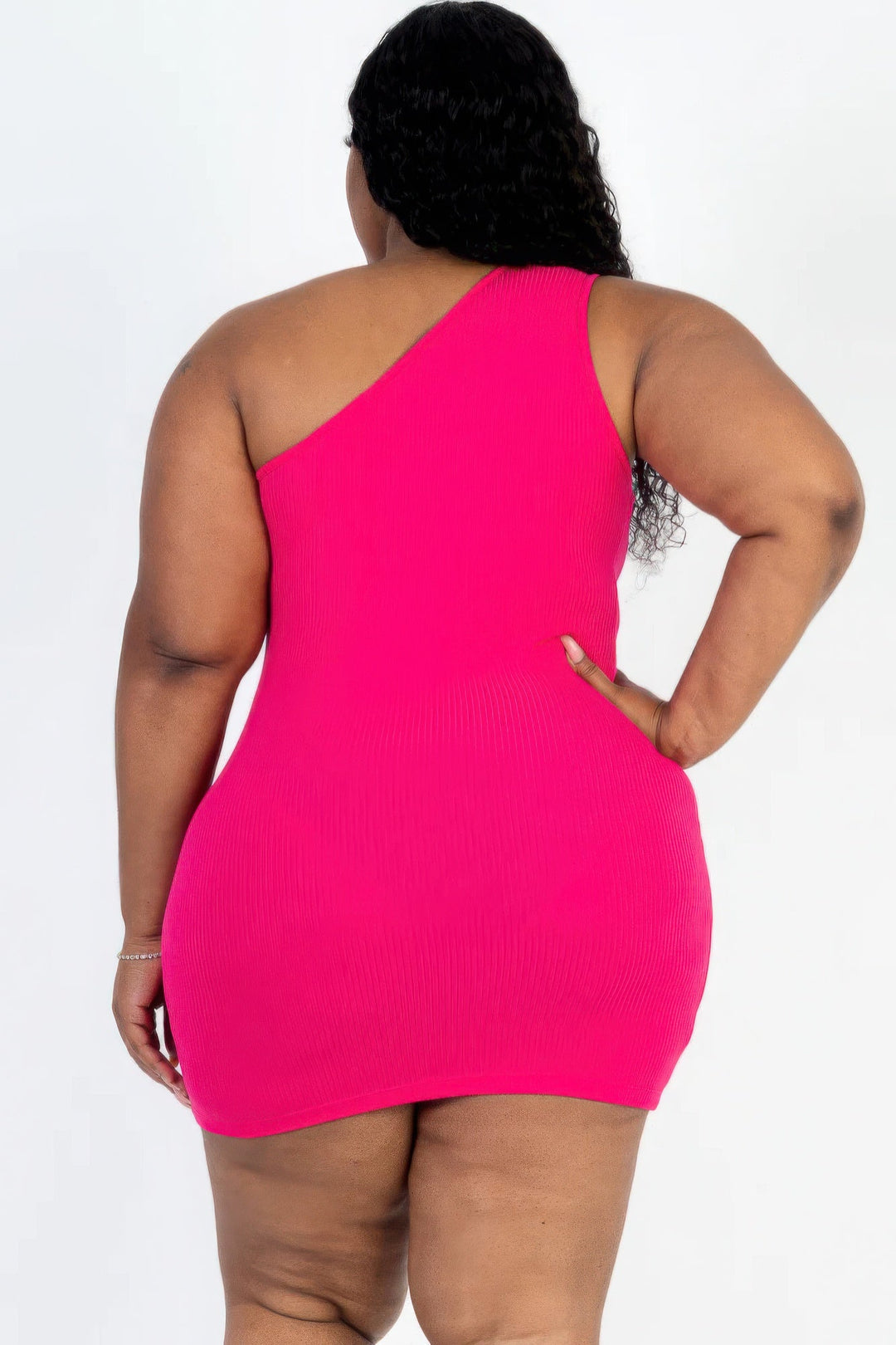 Plus Size Ribbed Casual Mini Bodycon Dress