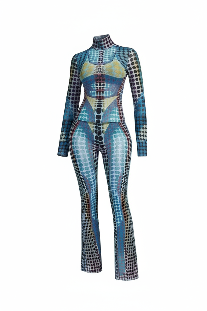 Optical Illusion Mesh Pants Set