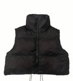 Puffer Sleeveless Vest, Black