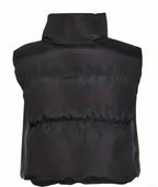 Puffer Sleeveless Vest, Black