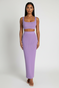 Crop Top And Maxi Skirt Set - Purple