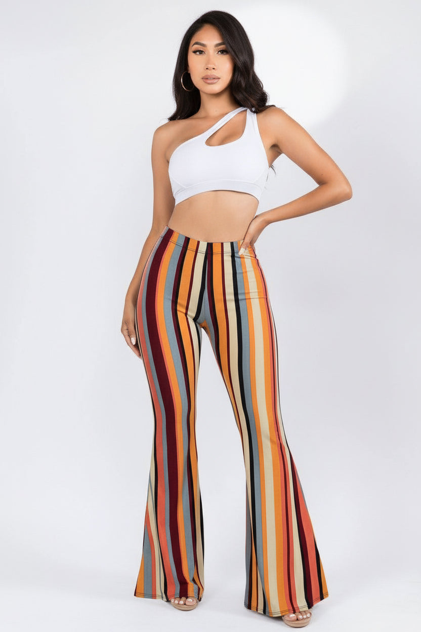 Retro High Waist Flare Pants - 7Kouture