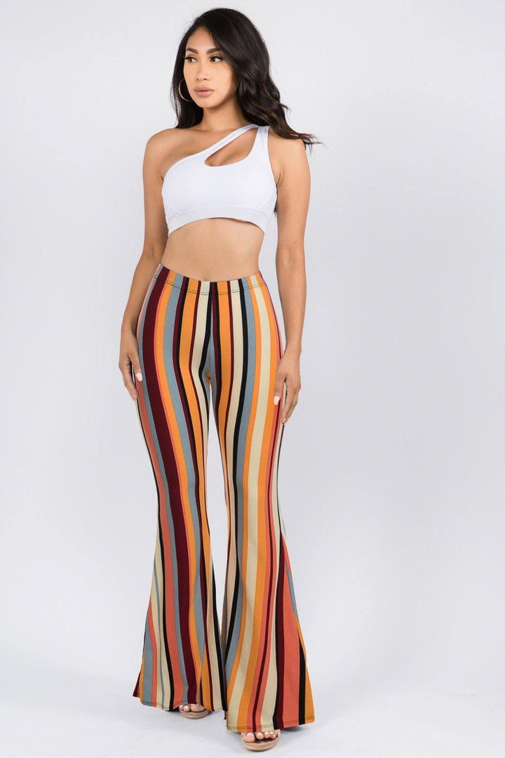 Retro High Waist Flare Pants - 7Kouture