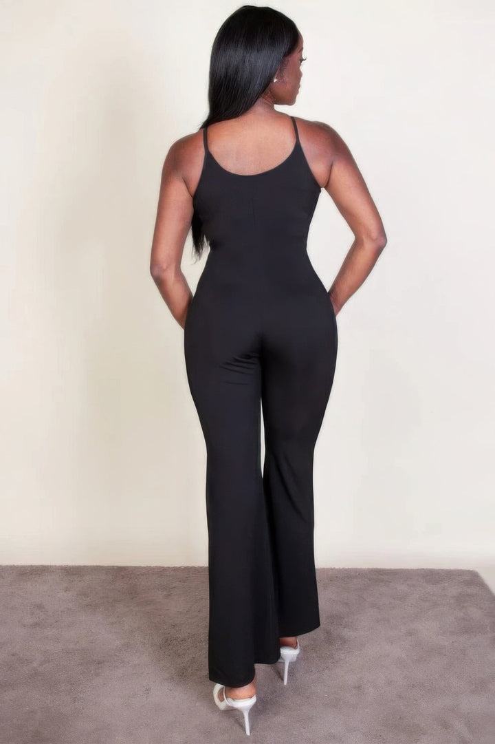 Ribbed wide leg jumpsuit