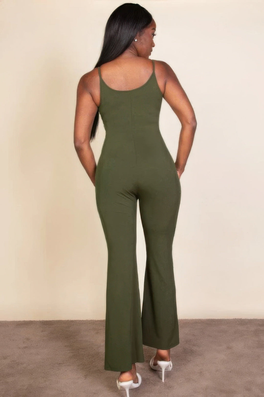 Ribbed wide leg jumpsuit