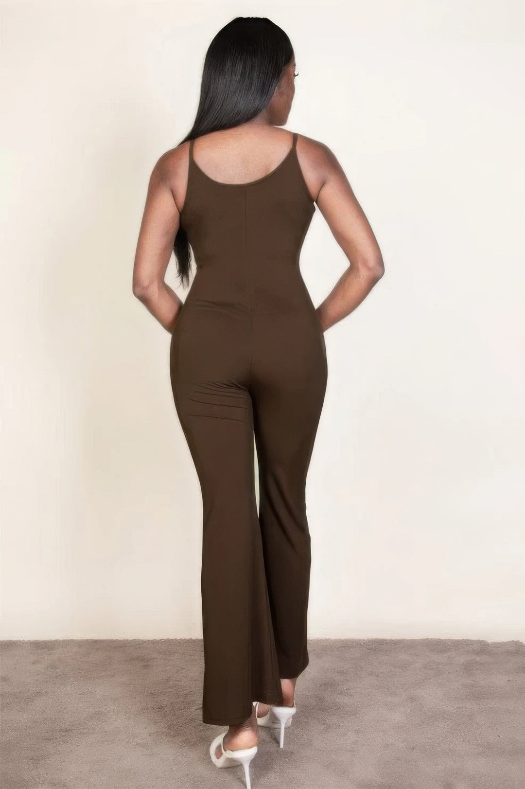 Ribbed wide leg jumpsuit