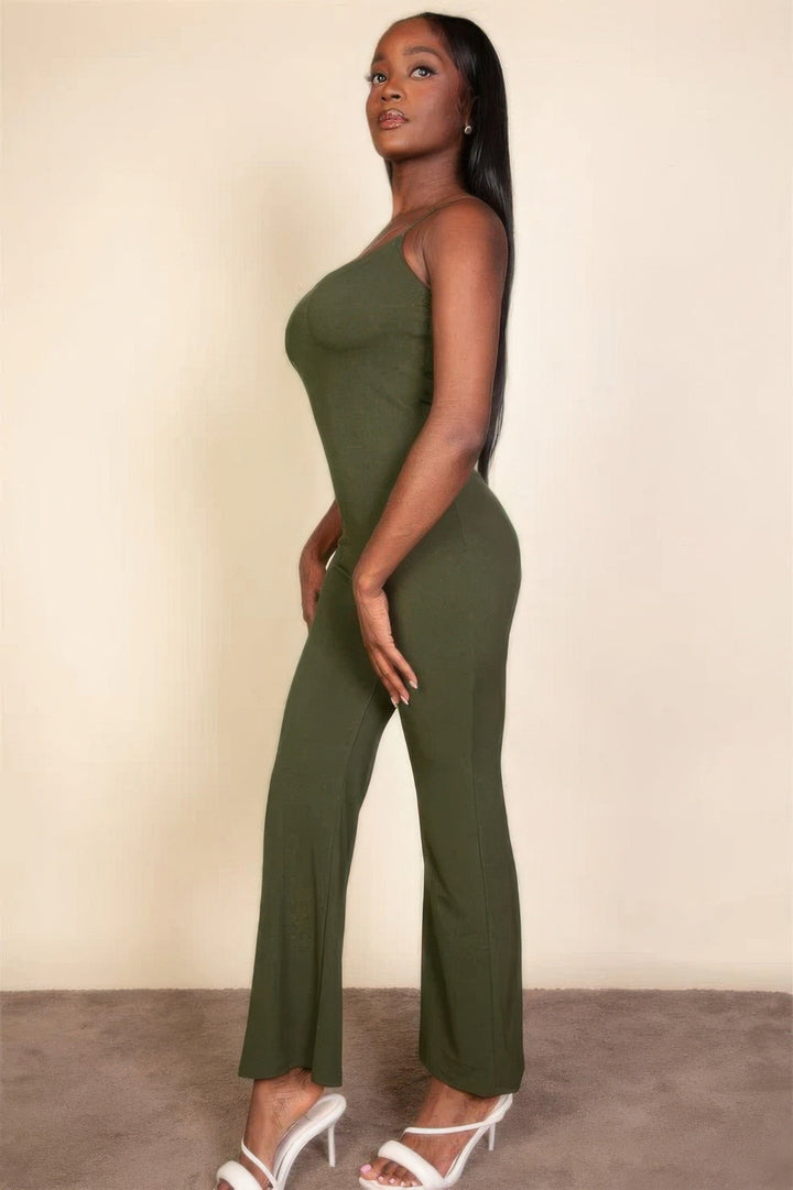 Ribbed wide leg jumpsuit