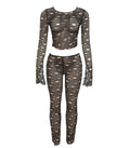 See Through Bodycon Pants Set