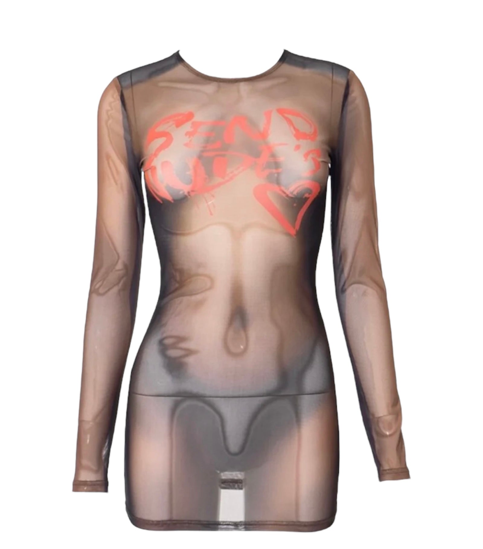 Send Nudes see through dress - Brown