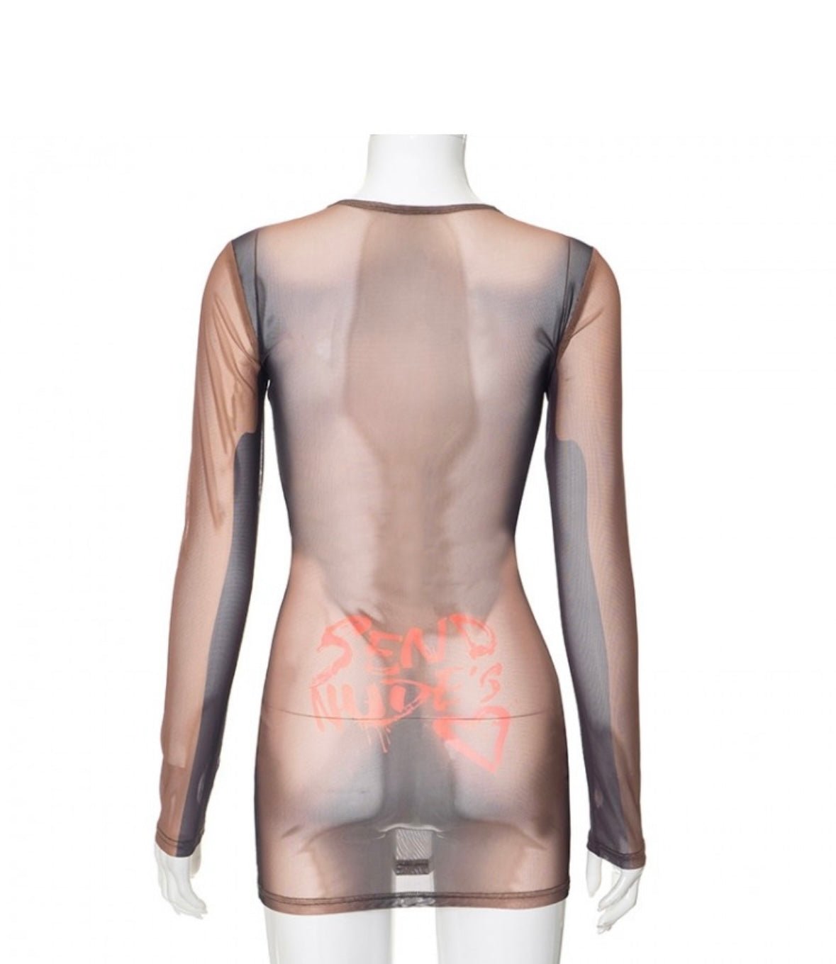 Send Nudes see through dress - Brown
