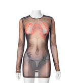 Send Nudes see through dress - Brown