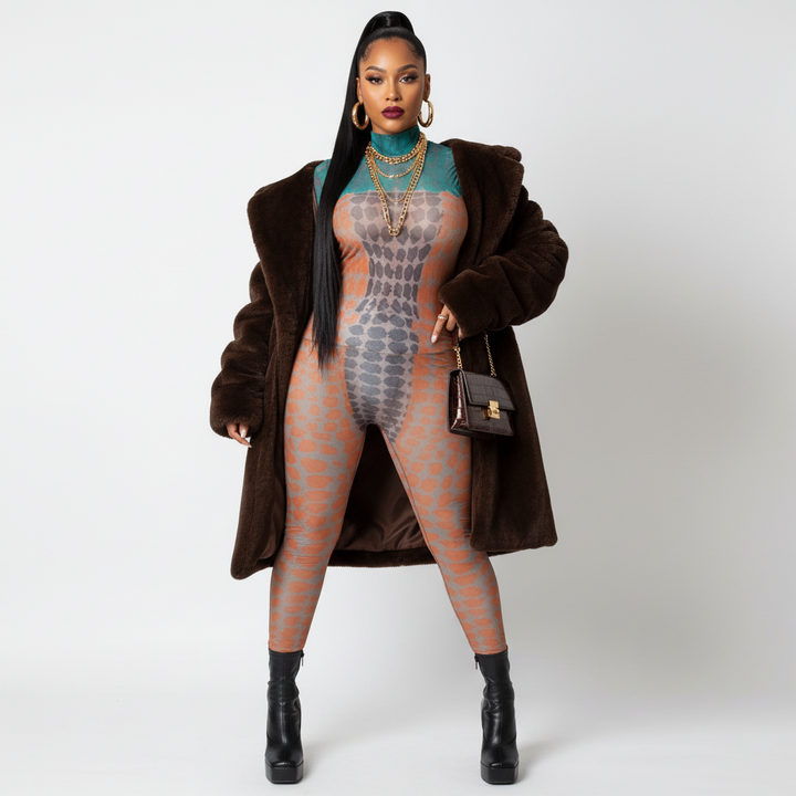 Serpentine Print Jumpsuit