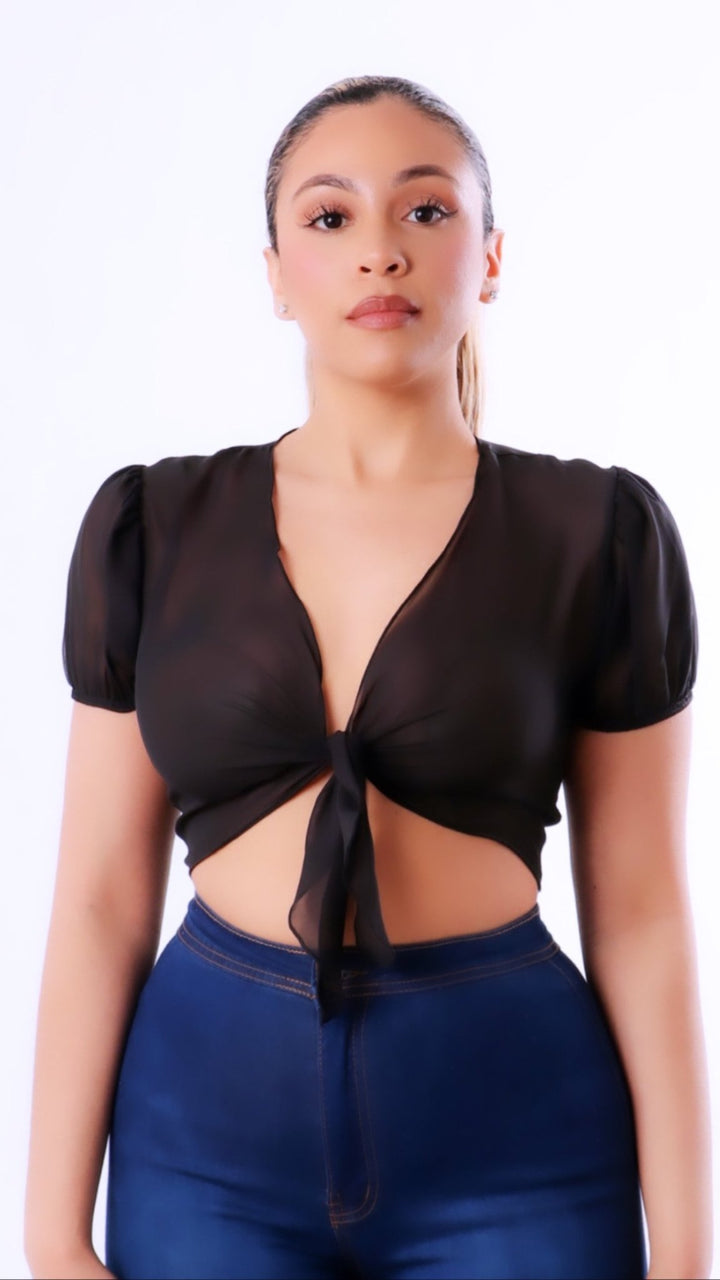 Sheer Tie Crop Top