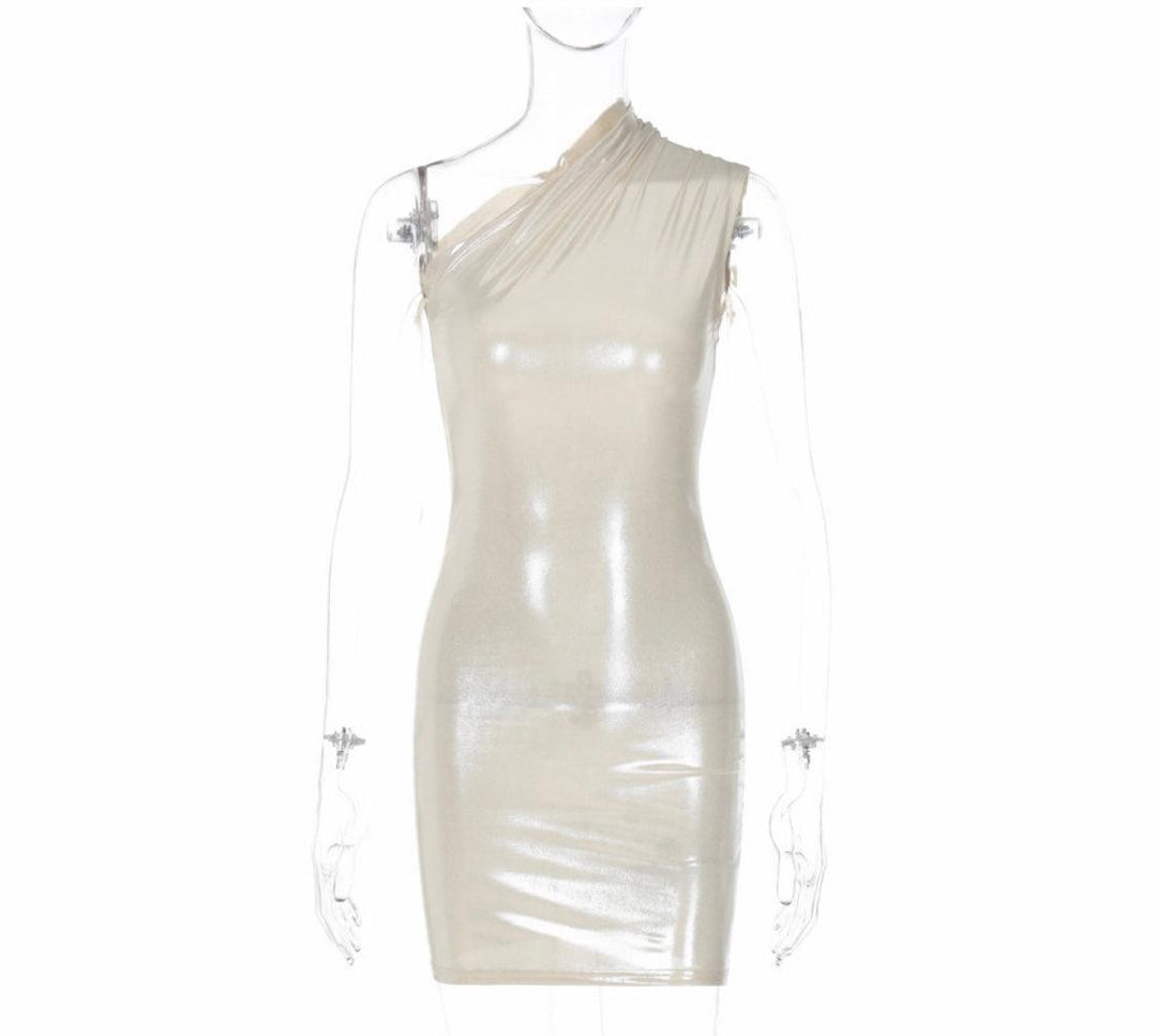 Slant Reflective Bodycon Dress - 7Kouture