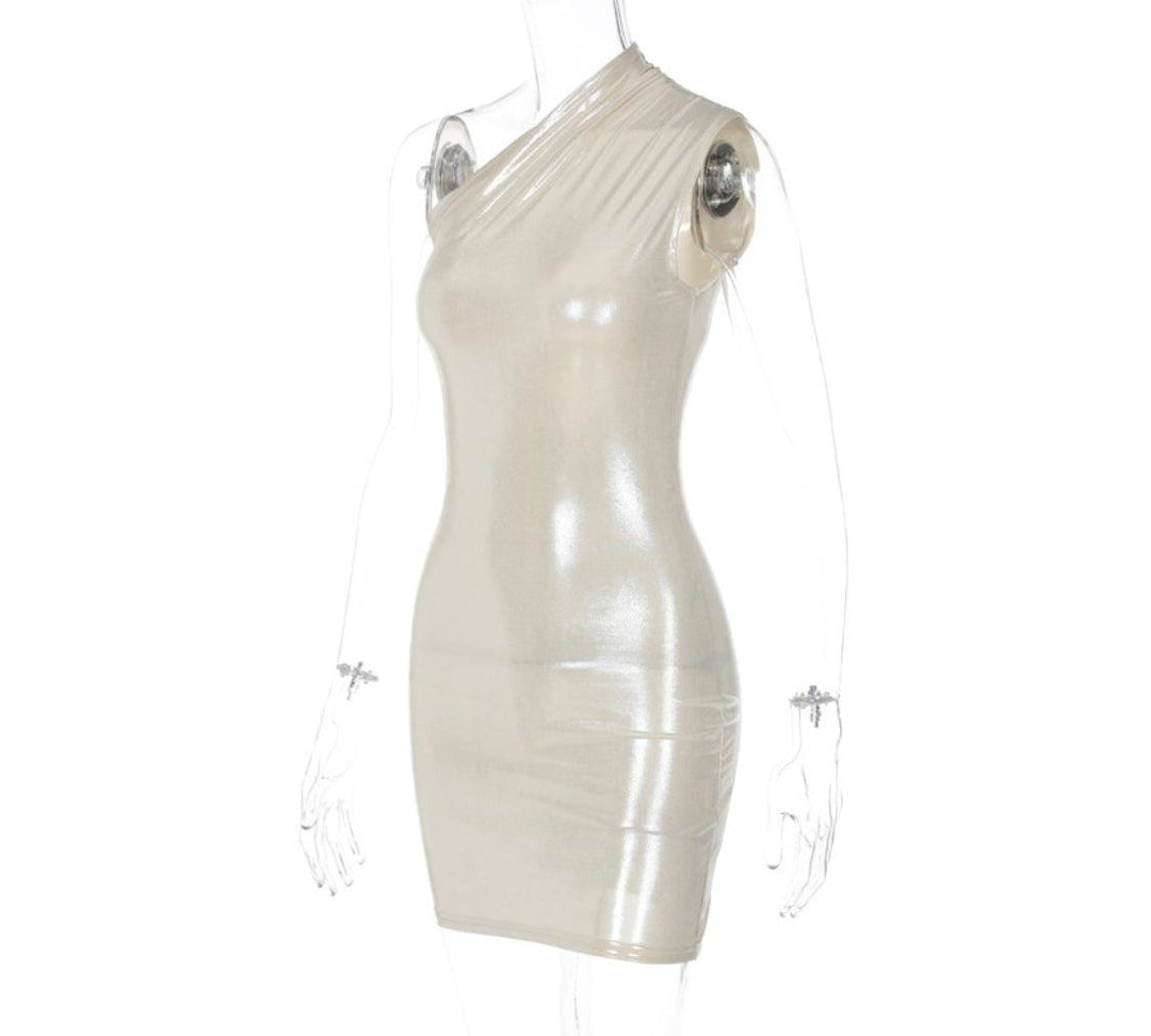 Slant Reflective Bodycon Dress - 7Kouture