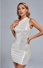 Slant Reflective Bodycon Dress - 7Kouture