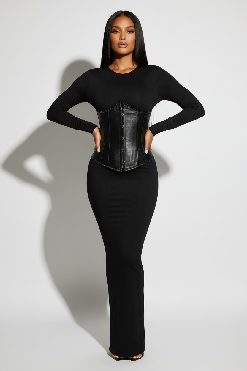 Snatched Waist Training Fashion Corset - Black