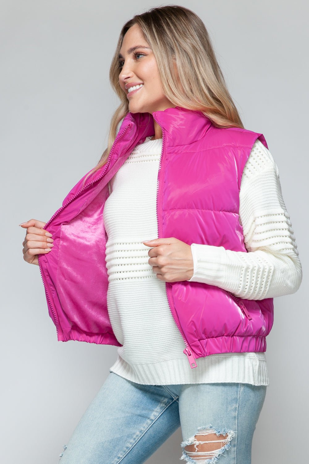 Fine Fur Lining Quilted Vest