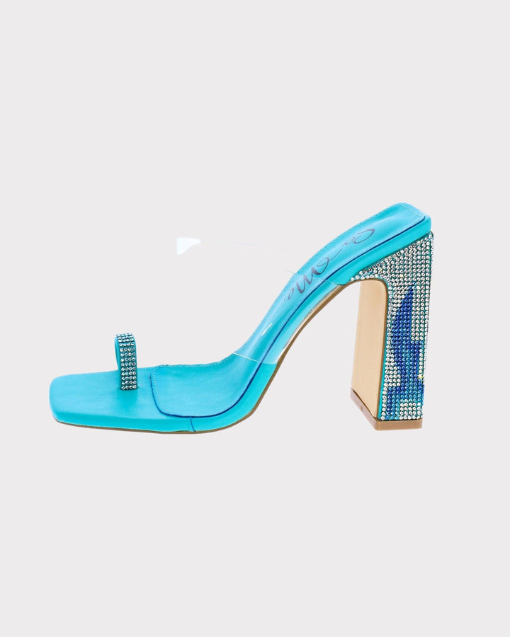 Spring Festival Blue Chunky Heel Shoe - 7Kouture