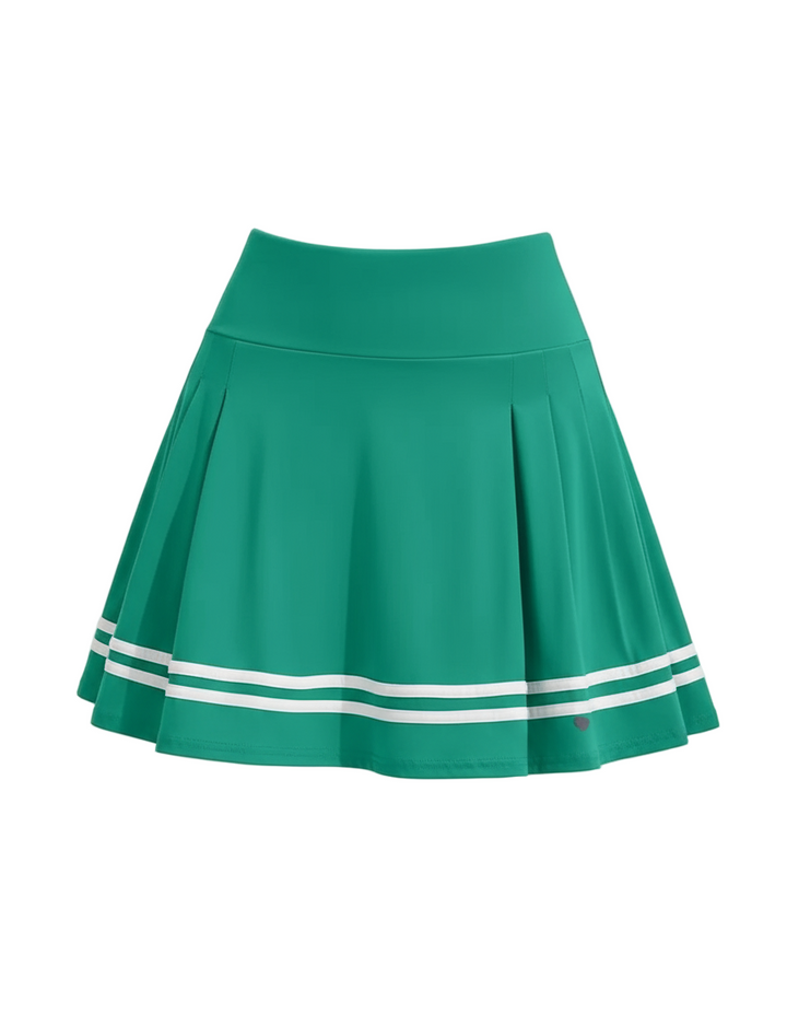 Striped Pleated Skort, Green